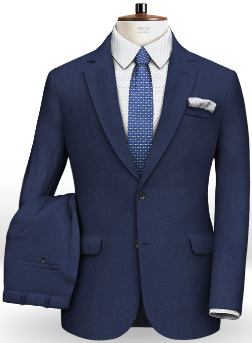 Royal Blue Flannel Wool Suit : Made To Measure Custom Jeans For Men ...