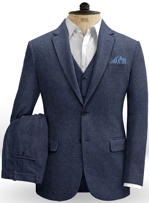 Royal Blue Denim Tweed Suit