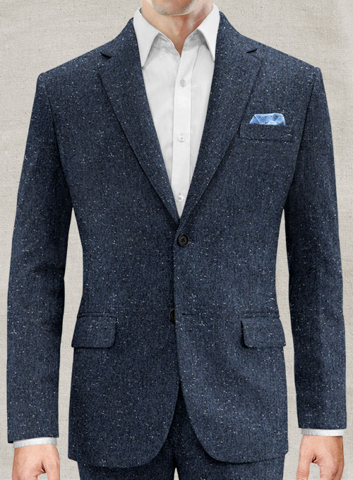 Royal Blue Flecks Donegal Tweed Suit