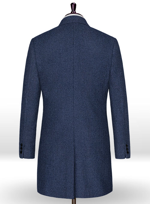 Royal Blue Heavy Tweed Overcoat - Click Image to Close