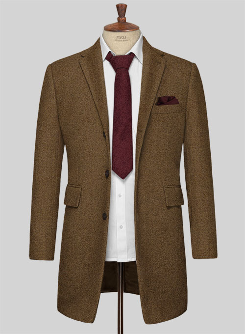 Royal Brown Heavy Tweed Overcoat - Click Image to Close