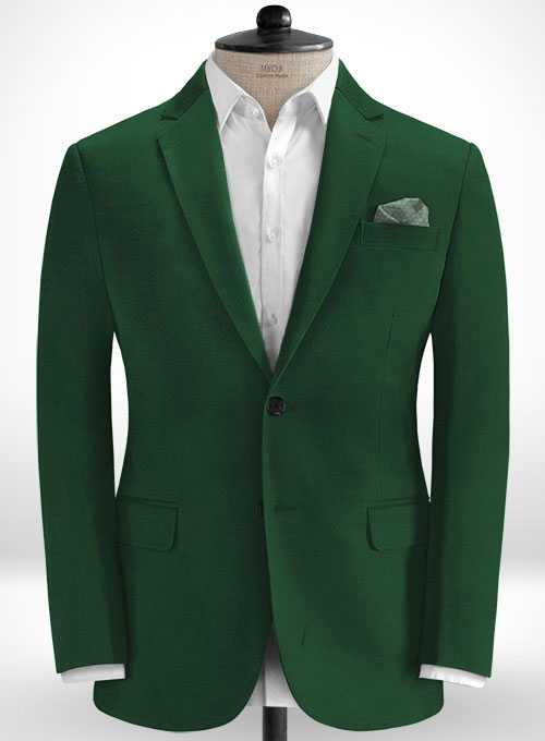 Royal Green Cotton Stretch Suit