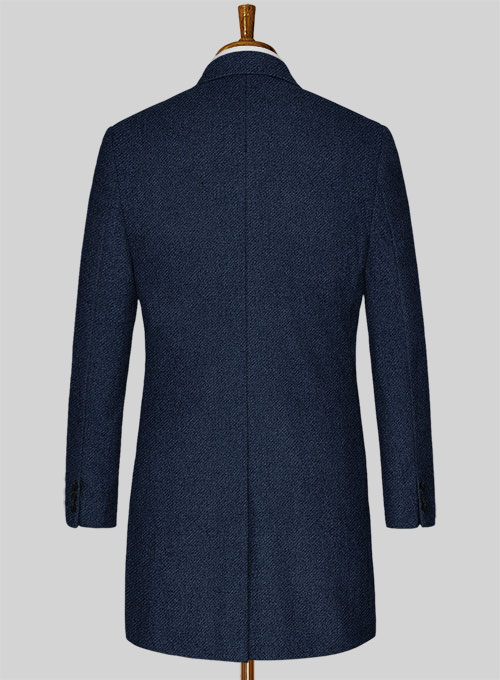 Royal Blue Heavy Tweed Overcoat