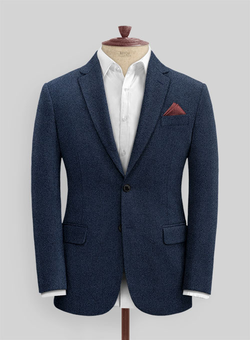 Royal Blue Heavy Tweed Suit - Click Image to Close