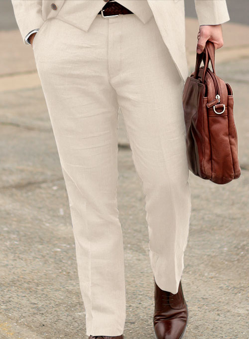 Safari Beige Cotton Linen Suit