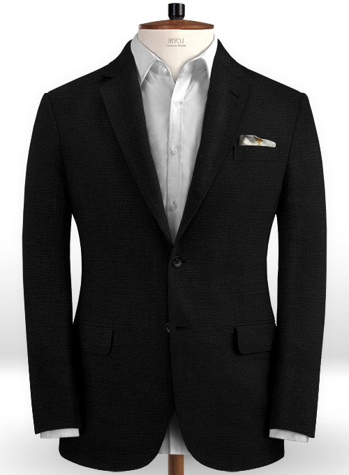 Safari Black Cotton Linen Suit