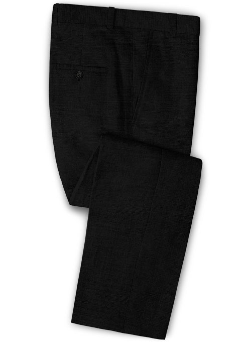 Safari Black Cotton Linen Suit