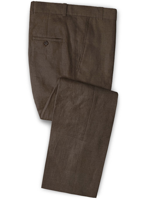 Safari Brown Cotton Linen Suit