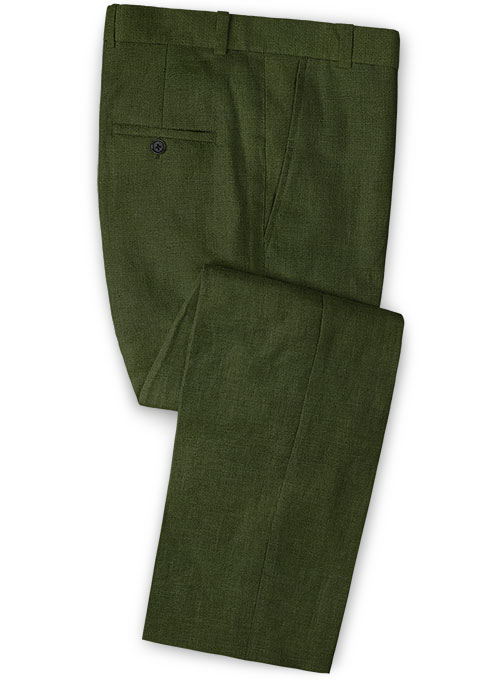 Safari Olive Green Cotton Linen Suit