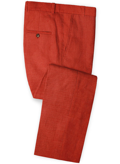 Safari Red Cotton Linen Suit