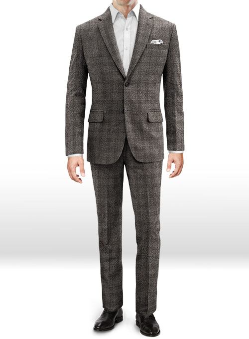 Saga Charcoal Feather Tweed Suit