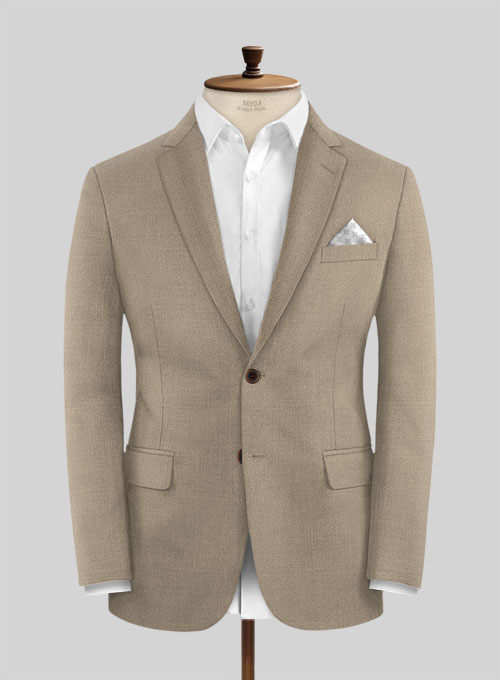 Scabal Boston Khaki Wool Suit - Click Image to Close