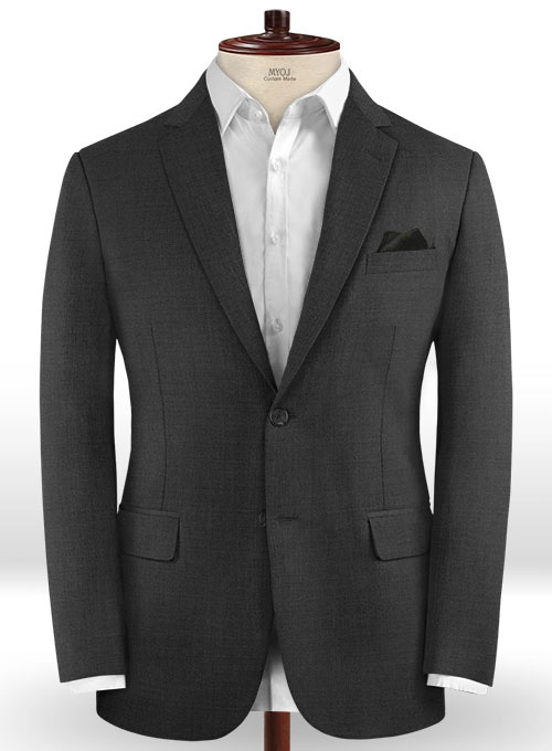 Scabal Carbon Black Wool Suit - Click Image to Close