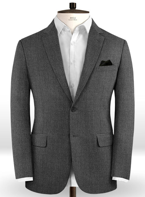 Scabal Carbon Gray Wool Suit - Click Image to Close