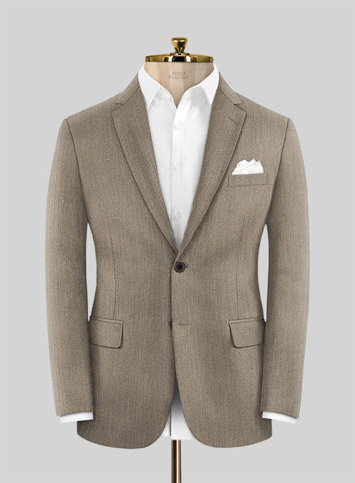 Scabal Crude Brown Wool Suit - Click Image to Close