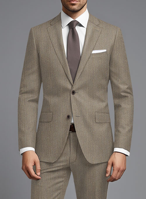 Scabal Crude Brown Wool Suit - Click Image to Close