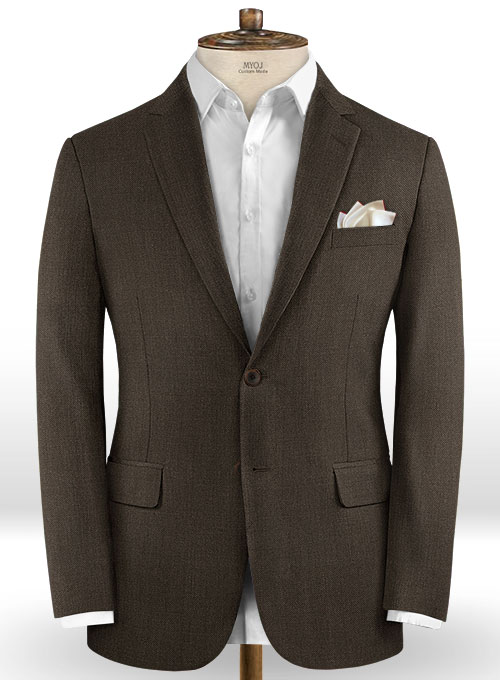 Scabal Dark Brown Wool Suit - Click Image to Close