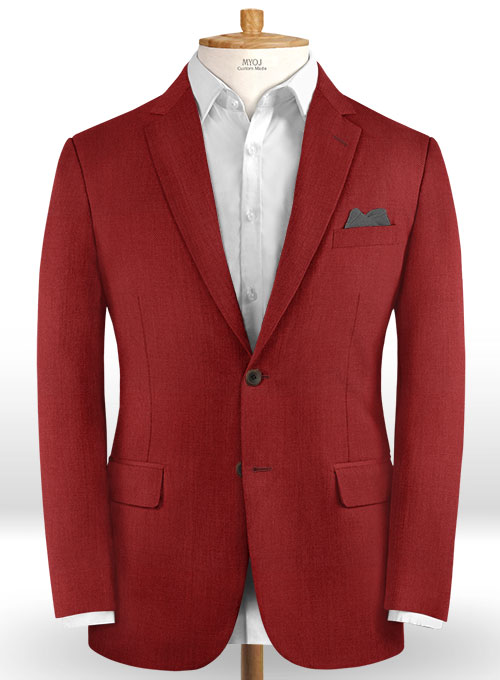 Scabal Ed Red Wool Suit - Click Image to Close