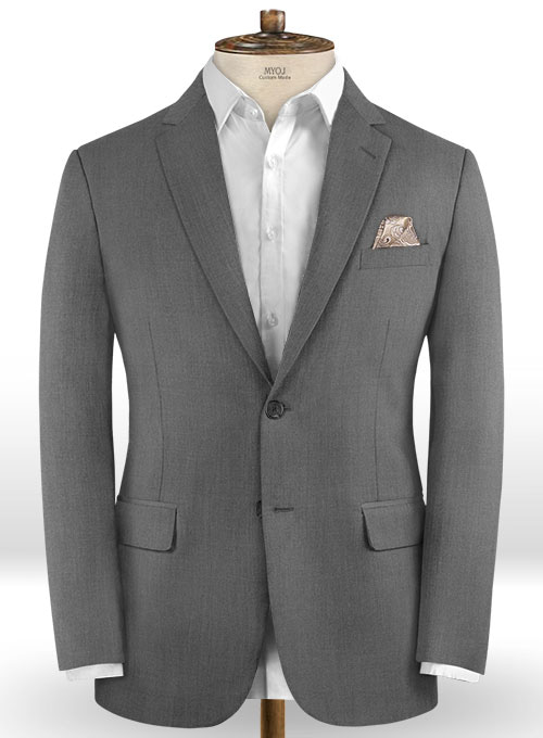 Scabal Flat Gray Wool Suit - Click Image to Close