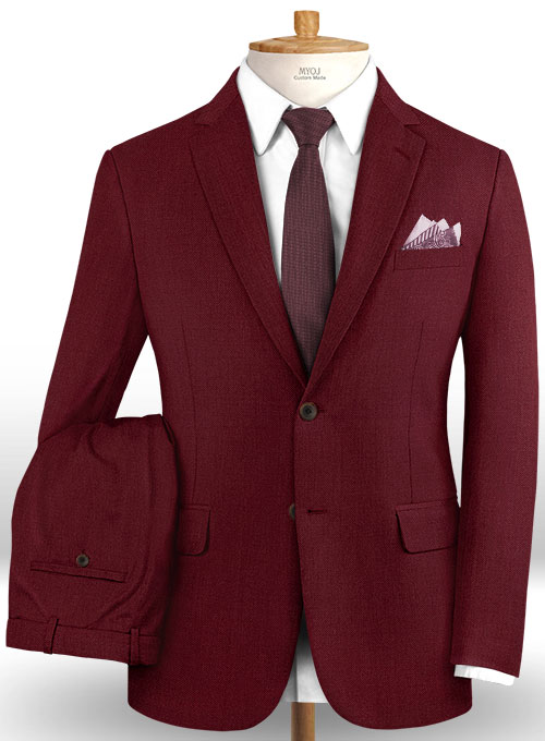 Scabal Maroon Wool Suit : Made To Measure Custom Jeans For Men & Women ...