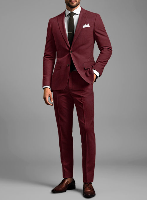 Scabal Maroon Wool Suit - Click Image to Close