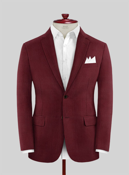 Scabal Maroon Wool Suit - Click Image to Close