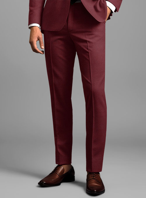 Scabal Maroon Wool Suit - Click Image to Close