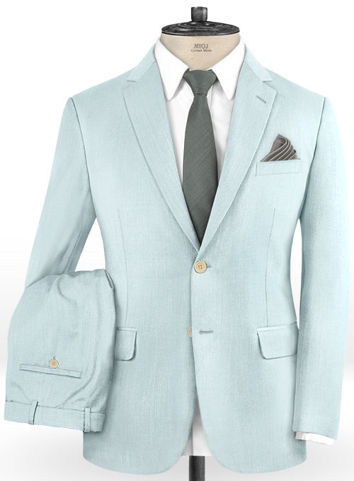 Scabal Pale Blue Wool Suit