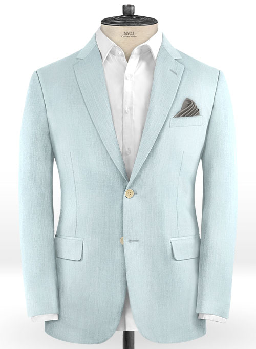 Scabal Pale Blue Wool Suit - Click Image to Close