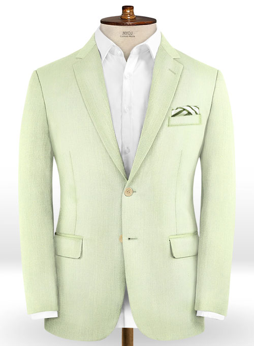 Scabal Pale Green Wool Suit - Click Image to Close