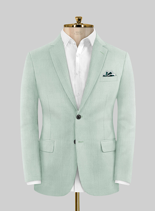 Scabal Pale Green Wool Suit - Click Image to Close