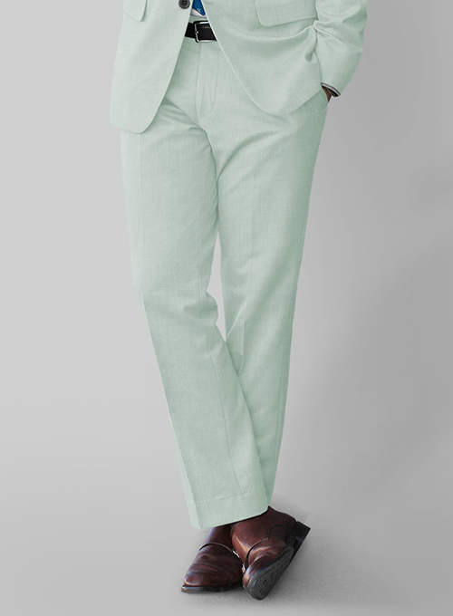 Scabal Pale Green Wool Suit - Click Image to Close