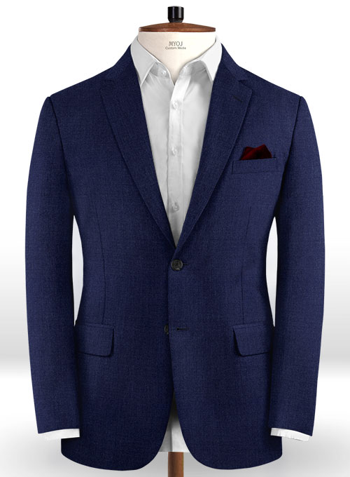 Scabal Regal Blue Wool Suit - Click Image to Close
