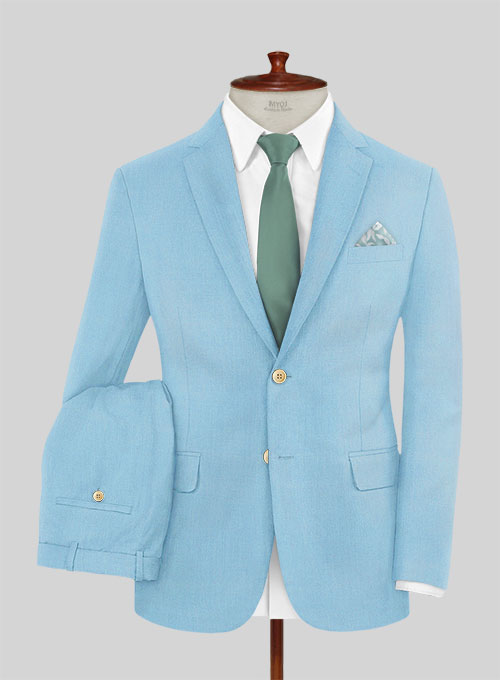 Scabal Sky Blue Wool Suit