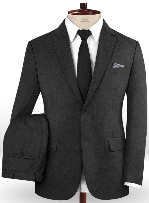 Scabal Worsted Charcoal Wool Suit