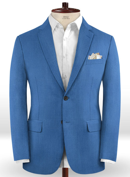 Scabal Yale Blue Wool Suit - Click Image to Close