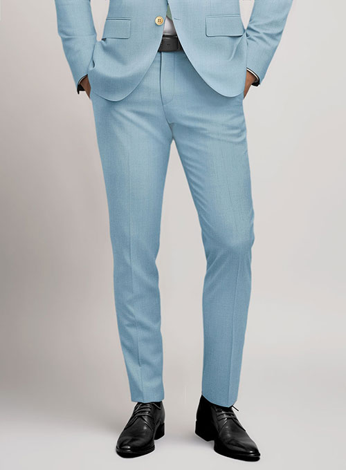 Scabal Sky Blue Wool Suit - Click Image to Close