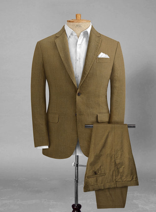 Sepia Brown Pure Linen Suit