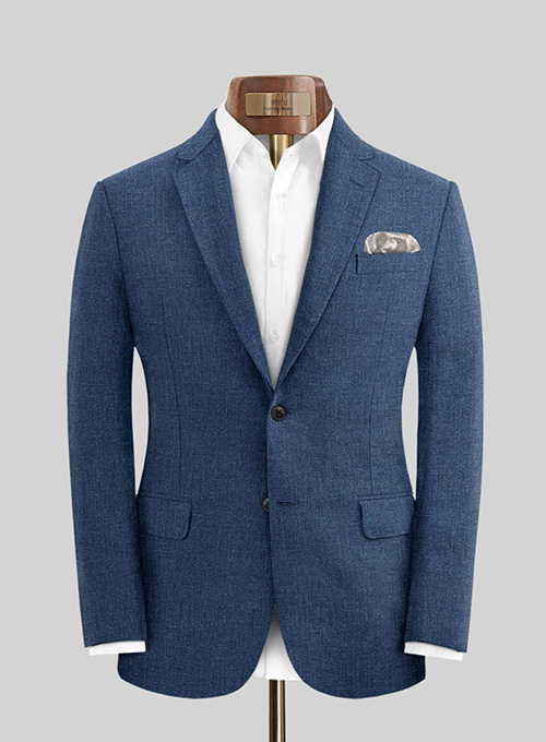 Solbiati Denim Dark Blue Linen Suit - Click Image to Close