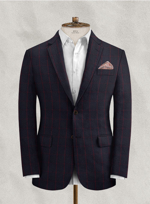 Solbiati Dark Blue Checks Seersucker Suit - Click Image to Close