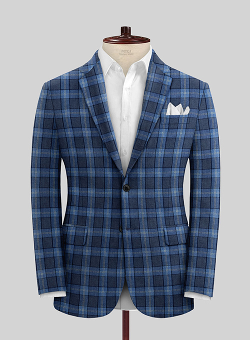 Solbiati Blue Glen Linen Suit - Click Image to Close