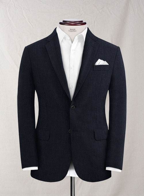 Solbiati Dark Blue Linen Suit - Click Image to Close