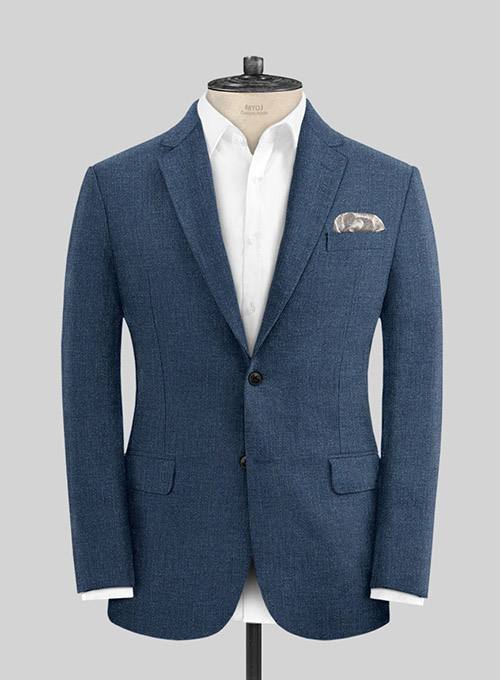 Solbiati Denim Mid Blue Linen Suit - Click Image to Close