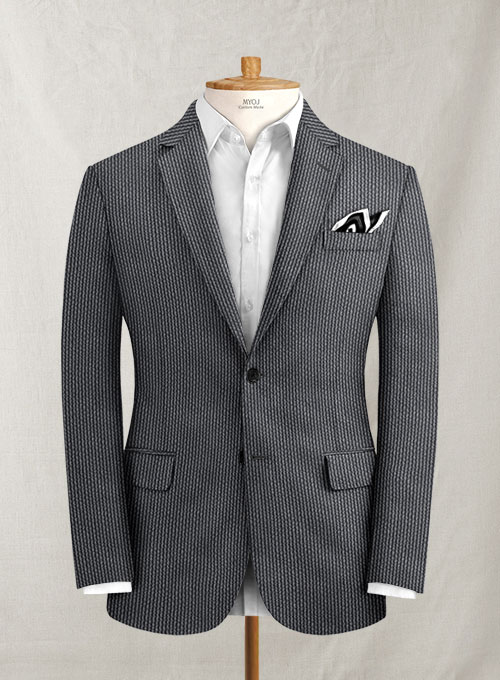 Solbiati Gray Blue Seersucker Suit