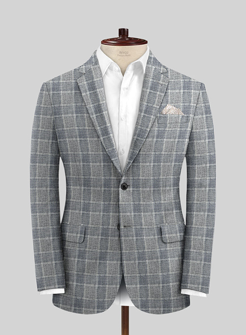 Solbiati Gray Checks Linen Suit - Click Image to Close