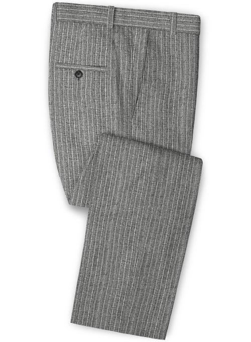 Solbiati Gray Stripes Linen Suit