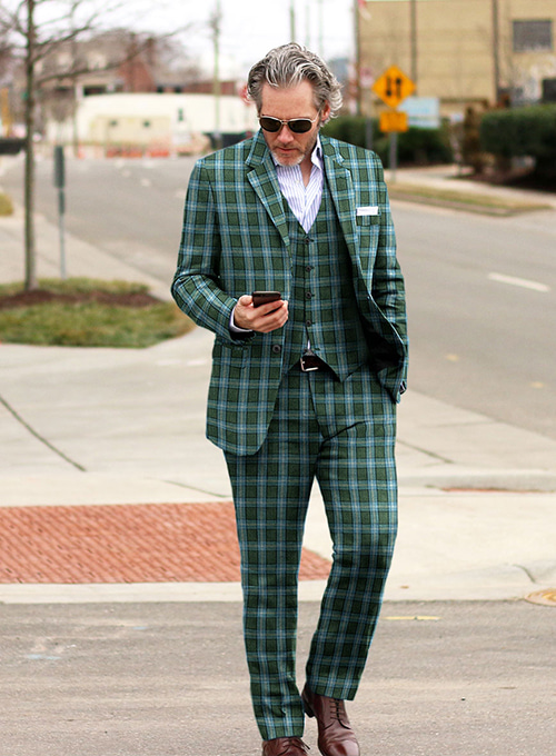 Solbiati Green Glen Linen Suit