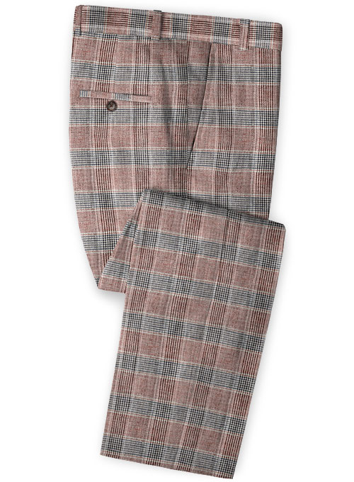 Solbiati Wine Checks Linen Suit - Click Image to Close