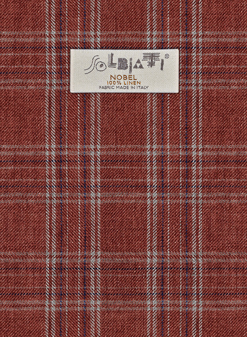 Solbiati Wine Square Linen Suit - Click Image to Close