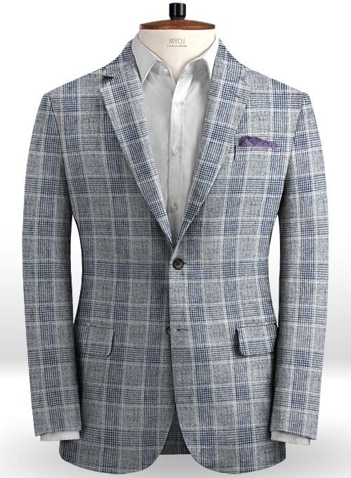 Solbiati Gray Checks Linen Suit - Click Image to Close